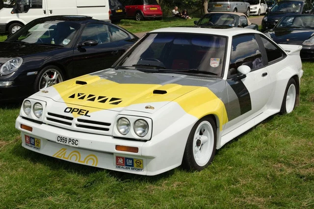 Old Photo.  1985 Opel Manta 400R at Automobile Show