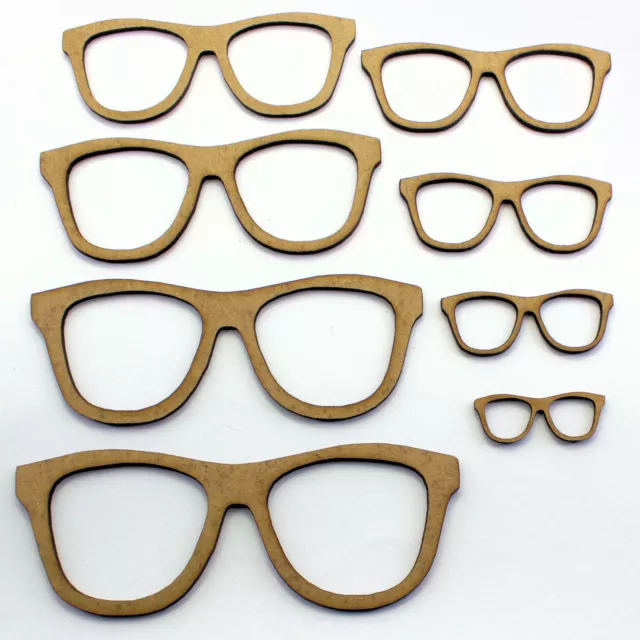 Geek Glasses / Sunglasses Craft Shape, Embellishments, 2mm MDF Wood, Card Topper