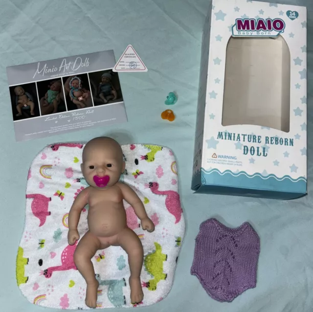 MINI 7” Full SILICONE Girl BABY DOLL Adorable Comes W/ Everything In Pictures