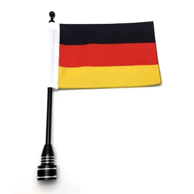 Motorrad Deutschland Flagge Fahne Flag Fahnenmast 39cm Schwarz Für Harley BE