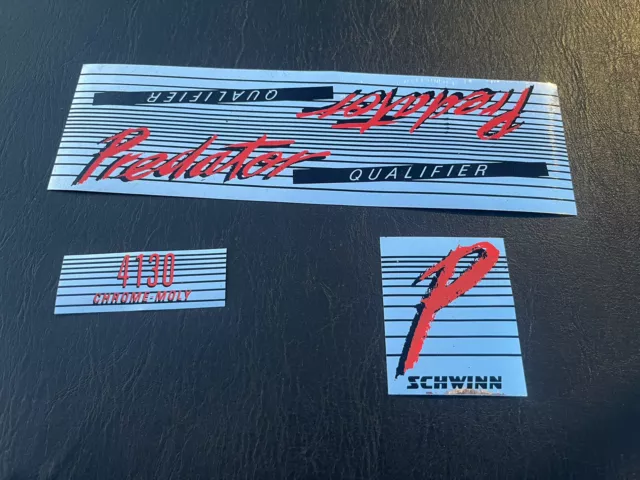🍀NOS ORIGINAL 80’s SCHWINN PREDATOR QUALIFIER DECALS STICKERS OLD SCHOOL BMX