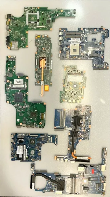 Lot of 8 Laptop Motherboards (SCRAP/REPAIR/ART)