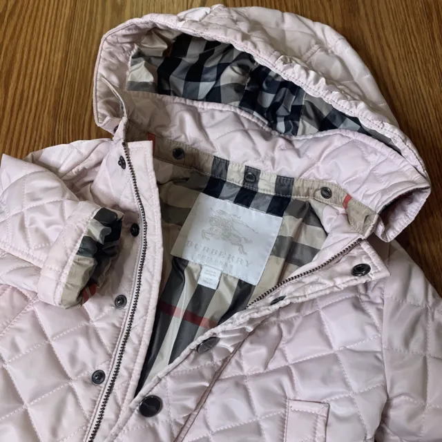 Burberry Kids 12 Months Nova Check Lined Quilted Removable Hood Coat Jacket