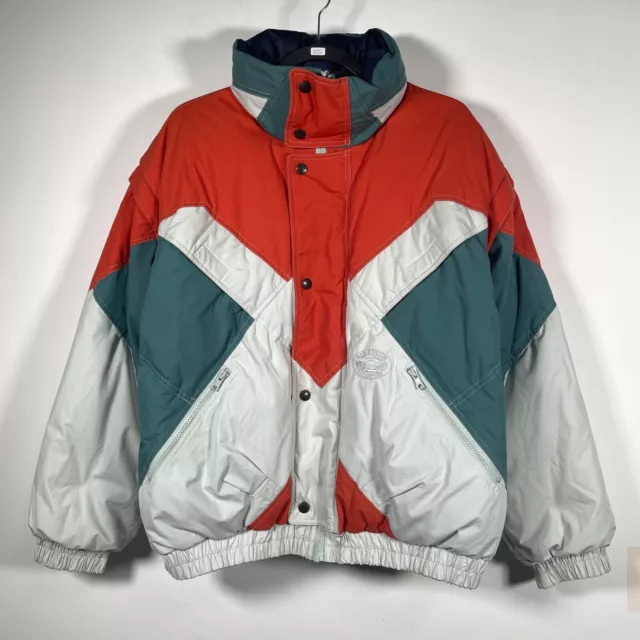 Giubbotto Puffer Vintage Double-face Colorato Gilet Giacca da Uomo Taglia S Over