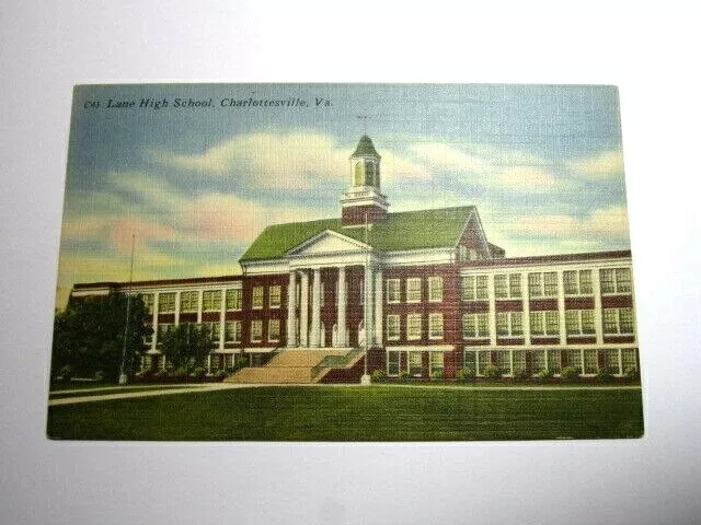 CHARLOTTESVILLE, Virginia  VA  LANE HIGH SCHOOL  1940s Linen #C45  Postcard  N25