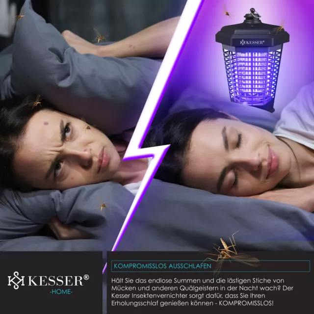RETOURE Elektrischer Insektenvernichter Mückenlampe 18W Insektenfalle UV-Lampe 4