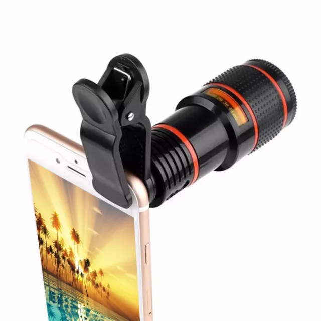 Cell Phone Camera Lens Kit Universal 8X Monocular Telescope Mobile Zoom Lens For