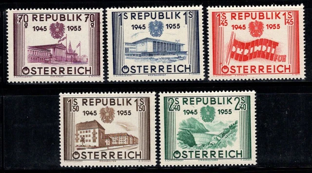Österreich 1955 Mi. 1012-16 Postfrisch 100% Unabhängigkeit, Flagge, 70 g...