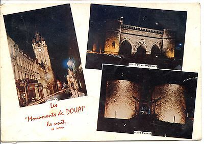 Cp 59 north-Douai-monuments of Douai night