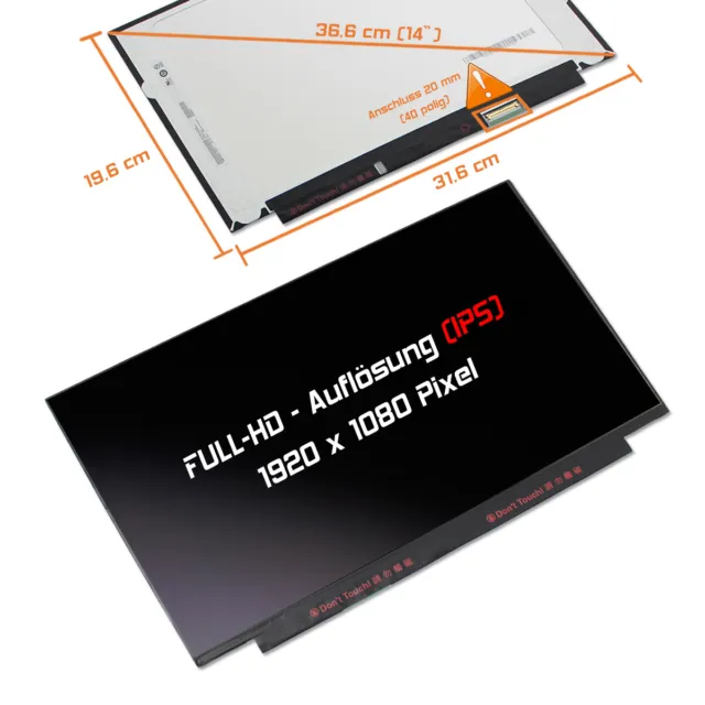 14,0" LED Display matt passend für Acer ChromeBook CB714-1W-P16Y IPS Touch