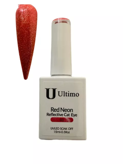 Gel Reflectante Ojo de Gato Gel UV/LED ÚLTIMO 15ml ROJO NEÓN #1