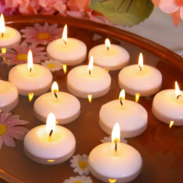 Velas flotantes blancas de 2 pulgadas 24 paquetes de velas flotantes sin perfume para centro