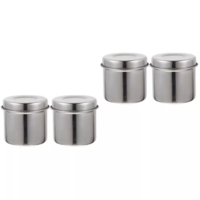 4 Pcs Ointment Jar Sugar Small Stainless Steel Canister Jars Dressing Tank