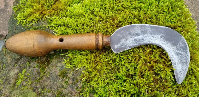 Alte Gärtner Sichel / Okuliermesser - Hippe - mit Hartholzgriff - um 1920 - E5