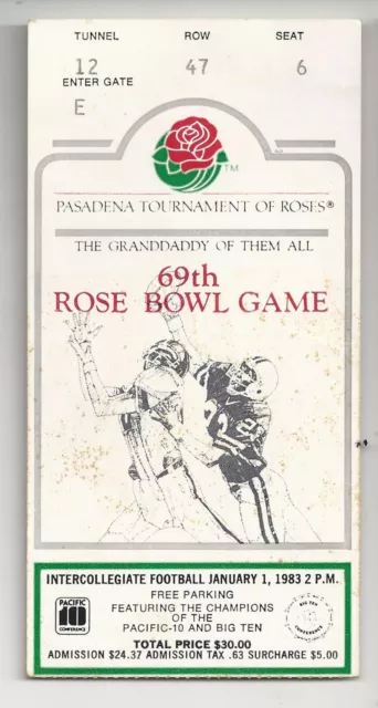 1983 Michigan UCLA Rose Bowl football ticket stub Anthony Carter Bo Schembechler