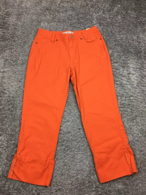 Tommy Hilfiger Cropped Jeans Womens Size 6 Orange Denim Cuffed