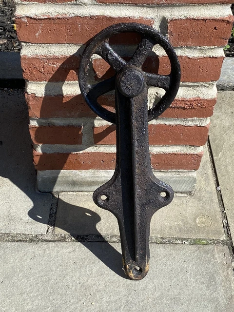 Antique C.1900 Barn Door Roller ~ Works Properly, No Damage, Black Gloss Paint