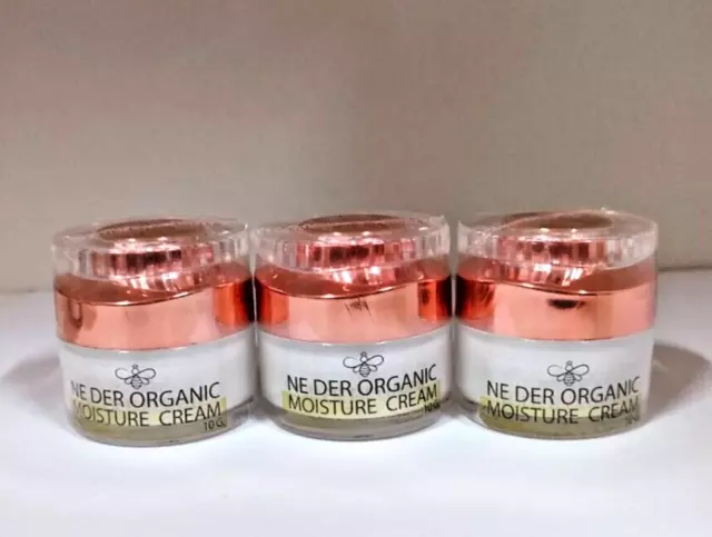 Pack 3 NEDER Organic Moisturizer Cream Anti-Aging WRINKLES Dry Skin 0.35 fl oz.