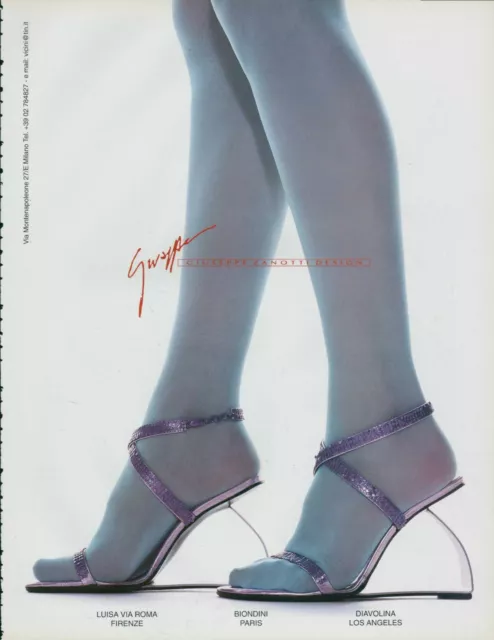 GIUSEPPE ZANOTTI MAGAZINE Print Ad Advert Long legs high heels ...