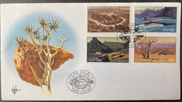 Ersttagsbrief FDC Südwestafrika, Tourismus SWA PT 32 1981 (E211)