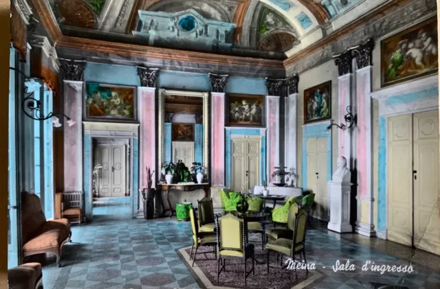 Cartolina Meina Novara Villa Faraggiana viaggiata