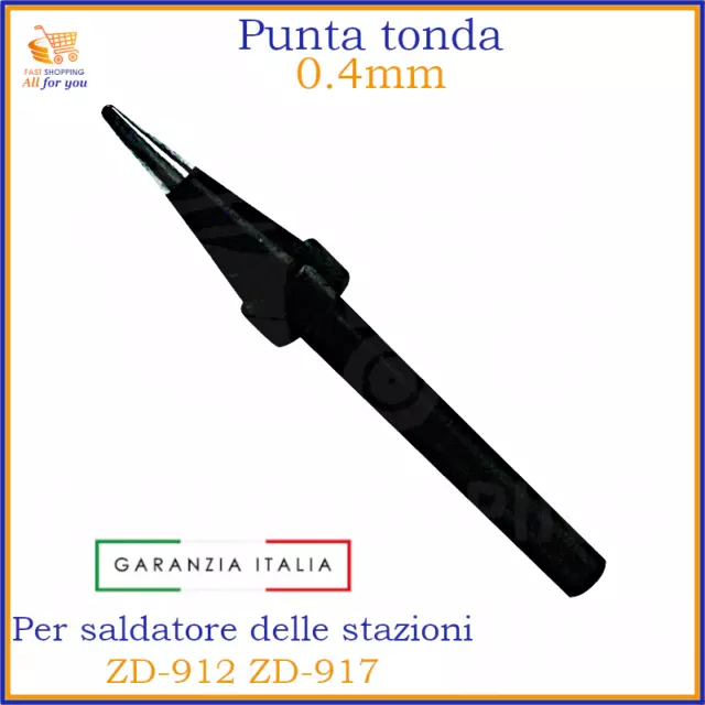 Punta ricambio per stazione saldante ZD912 punte saldatore a stagno ZD917 0,4mm