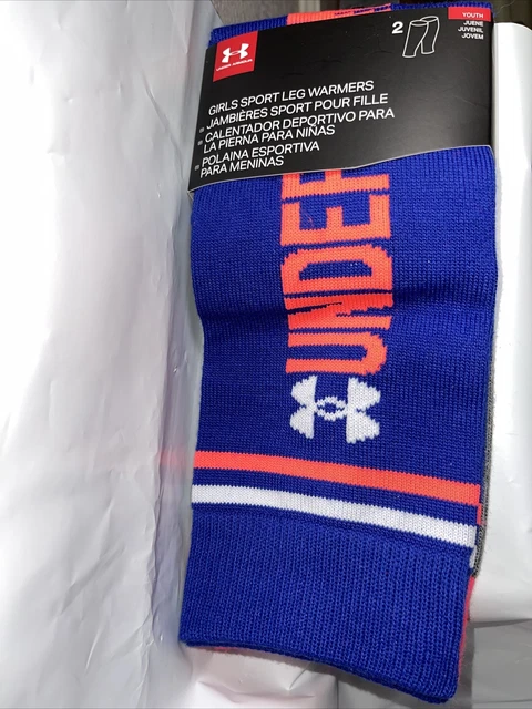 Under Armour Sport Girls Blue Grey Pink Knit Dance Athletic Leg Warmers new