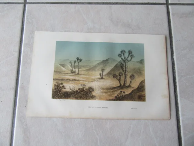 Gravure 1860 Indiens Western Vue Du Grand Bassin Colombia