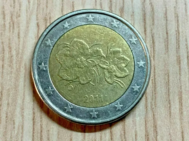 Moneda 2 Euro Finlandia Finland 2011 Coin Monnaie Suomi Rara Circulada