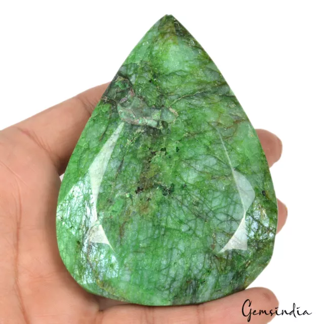 1850 Ct Natural Green Emerald Pear Faceted Huge Earth Mined Brazilian Gemstone