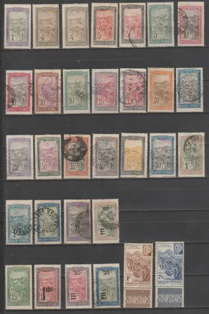 Madagascar lot de timbres transport en filanzane a étudier oblitérés quelques NF