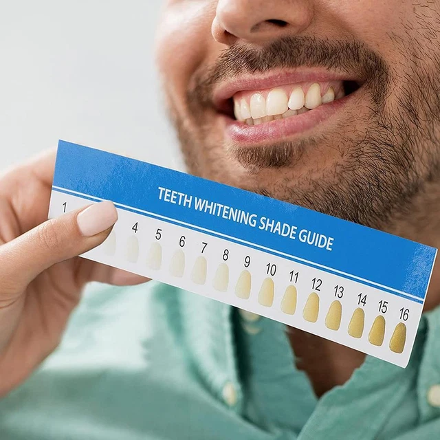 Teeth Whitening Guide Paper Teeth Whitening Chart Cards16Colors Guides W1Q5