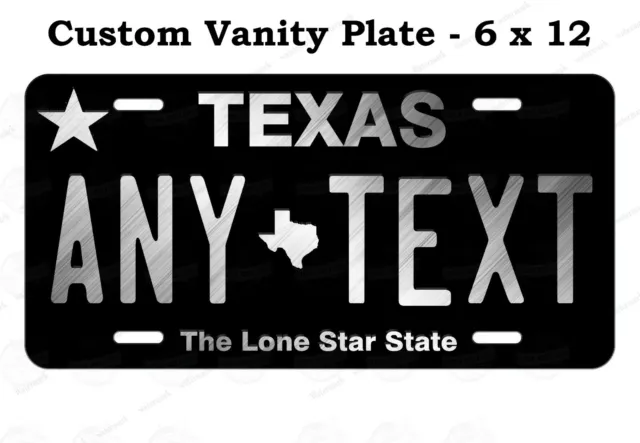 US Texas State License Plate Chrome Customized Design Tag Fits Auto Car ATV Bike