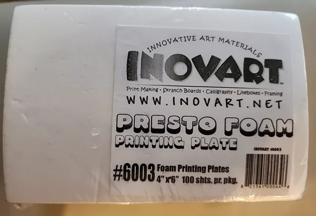Inovart Scratch-Foam Board Printing Plates, 4 x 6 Inches, Pack of 100
