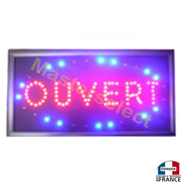 PANNEAU ENSEIGNE LUMINEUSE A LEDS OUVERT POUR COMMERCANT A SUSPENDRE -Pas Cher-