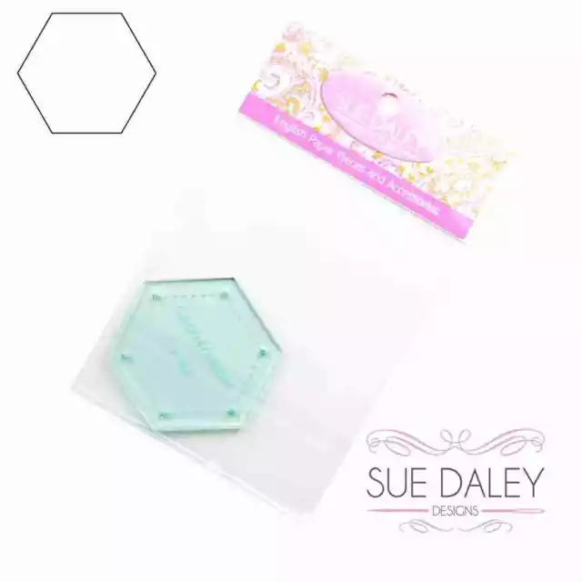 Sue Daley English Paper Piecing Acrylic Hexagon Template 1/2 inch