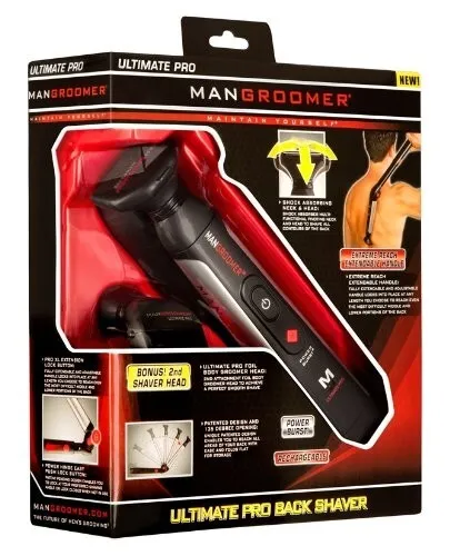 Mangroomer Ultimate Pro Back Shaver with Shock Absorber Flex Heads New in box