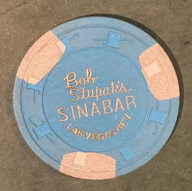 Bob Stupaks Sinabar $1.00 Hat & Cane Mold Casino Chip Las Vegas Nevada 1974