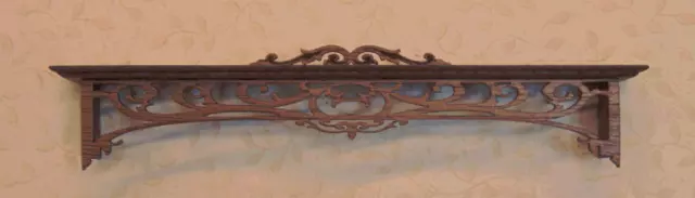 Dollhouse Miniature 1:12 walnut double window cornice- Artist Made Furniture