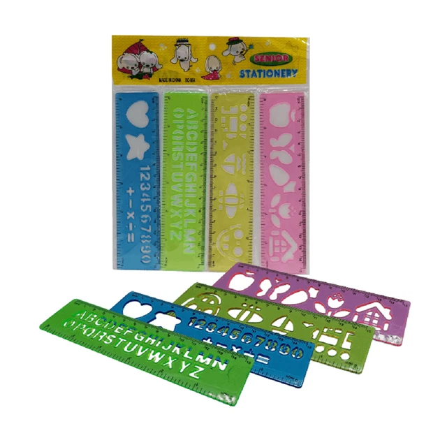 12 x 4er Set Lineal Schule malen schreiben rechnen Kreativität messen Fantasie