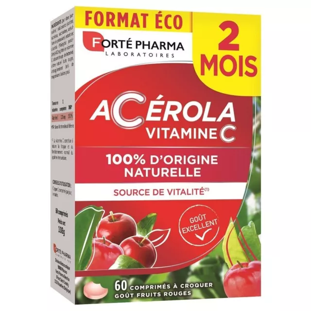 Acerola Vitamin C, 60 chewable tablets, Forte Pharma 3