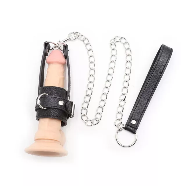 Gaine Pénis Fetish Chaine de Soumission Metal Cage Chastete Ajustable BDSM Metal