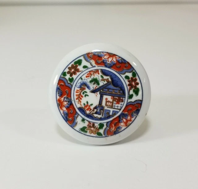 Belwith Ceramic 1985 Asian Art Door Knob Imari Style 1 1/2",  1.5"