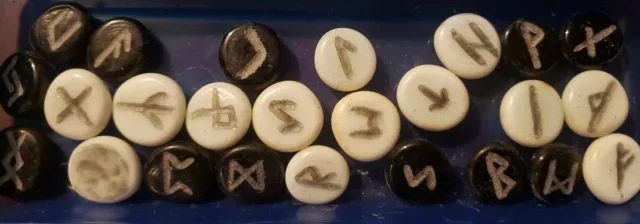 Elder Futhark Rune Stones SET of 25 Glass Runes