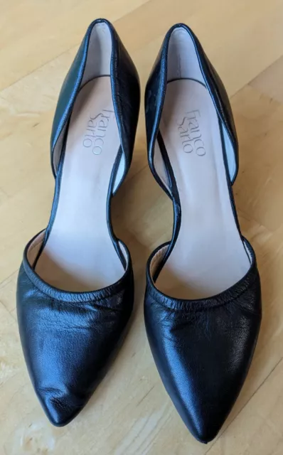 Franco Sarto Fenway Black Leather Wedge Pump Women's Size 9.5M, EUC