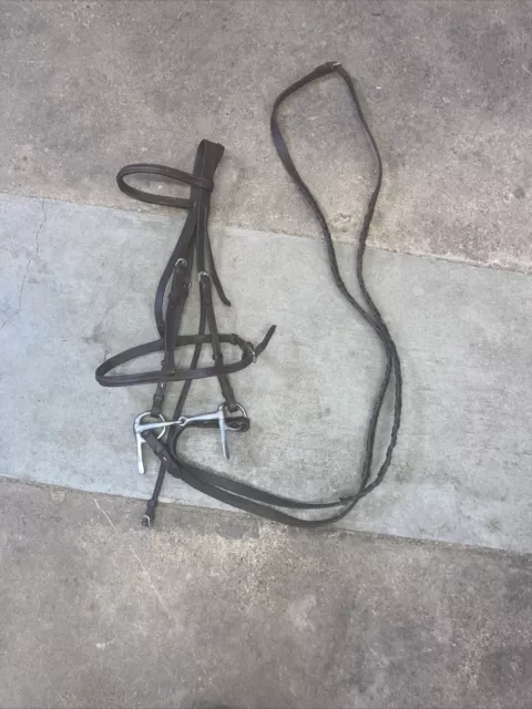 Used good quality Full horse brown  leather English bridle