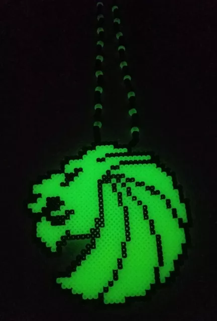 Seven lions kandi perler necklace rave EDC PLUR glow in the dark hama art melty