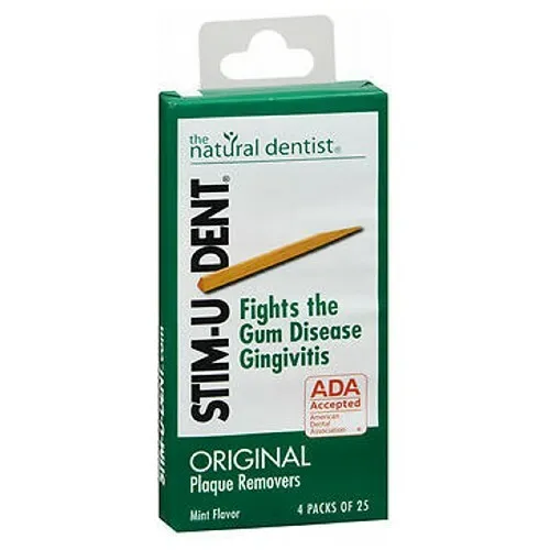 Stim-U-Dent Plaque Décapant Menthe 100 Chaque (4 Paquets De 25) Par Stim-U-Dent