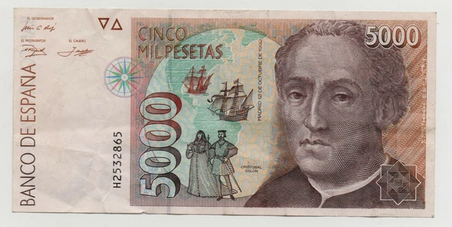 Spain 5000 Pesetas 1992 Pick 165 Look Scans