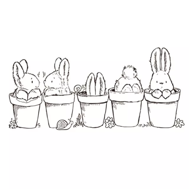 Easter Potted Plant Silicone Clear Seal Stamp DIY Scrapbooking Embossing
